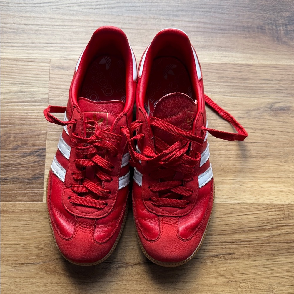 Adidas Samba Bold Red Shoes with White Accents